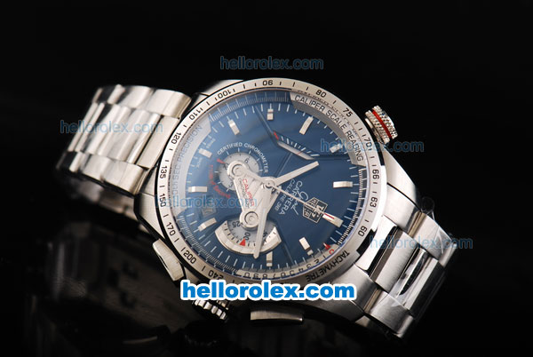 Tag Heuer Grand Carrera Calibre 36 Swiss Valjoux 7750 Automatic Movement Full Steel with Stick Markers and Black Dial - Click Image to Close